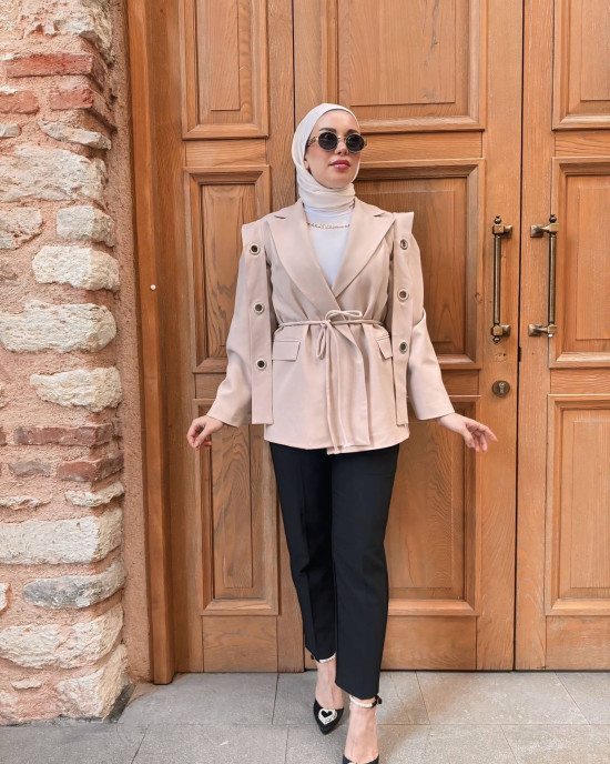 TASARIM BLAZER CEKET BEJ