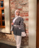 GÜL KEMER DETAYLI CEKET GRİ 
